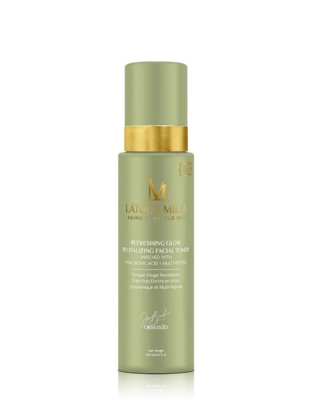 L'Atoua Mille Refreshing Glow Facial Toner - Sage Green & Gold